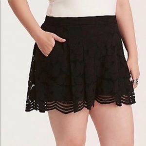 Torrid Black Floral Lace Shorts